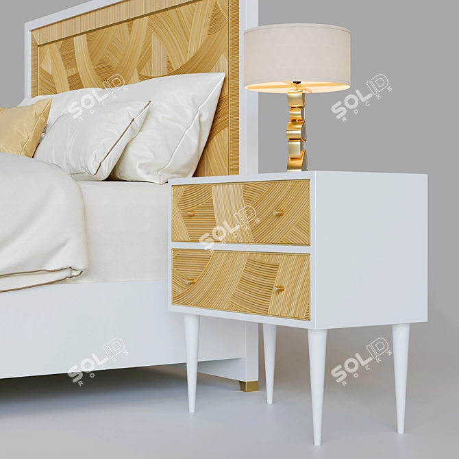 Riviera Bed in Classic White 3D model image 3