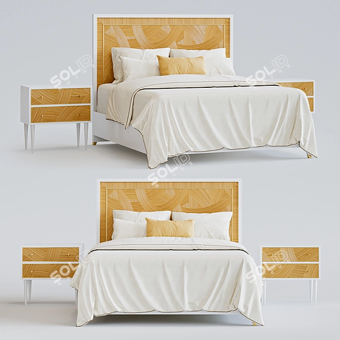 Riviera Bed in Classic White 3D model image 5