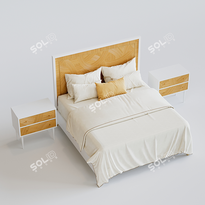 Riviera Bed in Classic White 3D model image 6