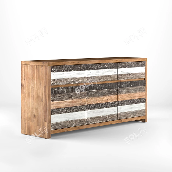 Rustic Loft Chest of Drawers 3D model image 1