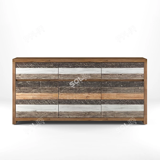 Rustic Loft Chest of Drawers 3D model image 5