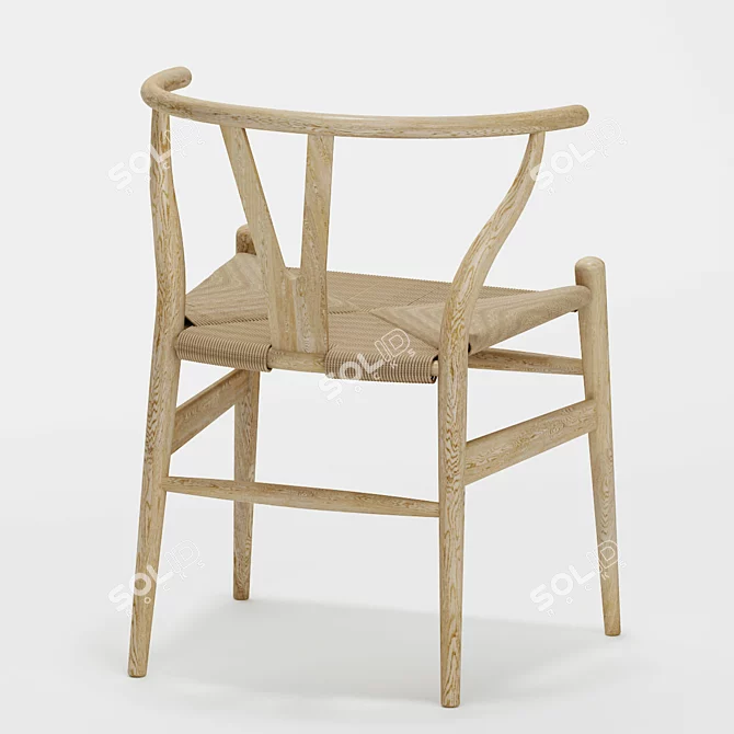 Wishbone Table Chair Set 3D model image 3