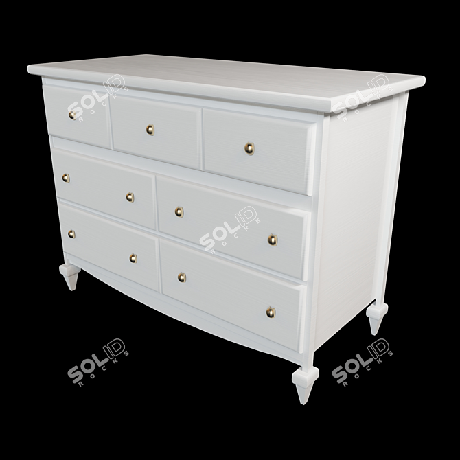 Classic Wooden Drawer Chest: Polys 2952 3D model image 2