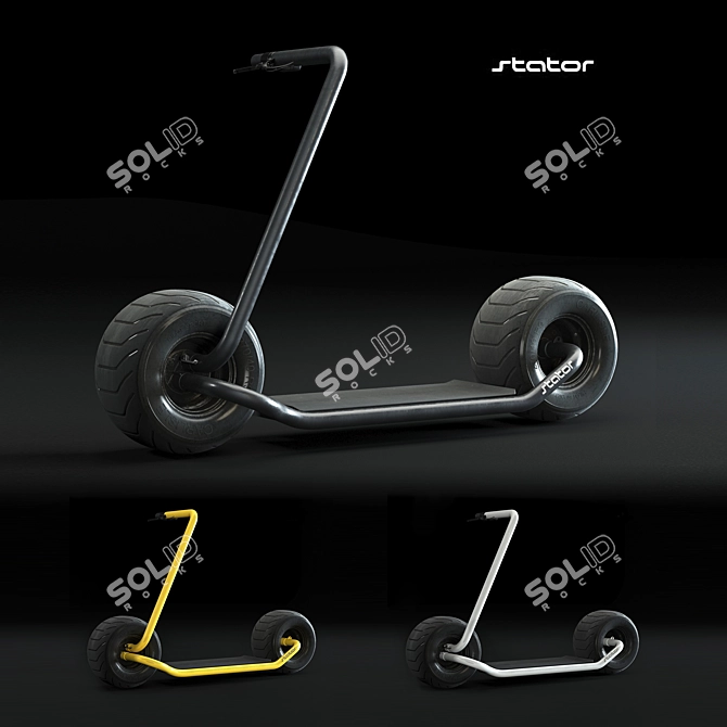 Sleek Electric Scooter Stator 3D model image 5