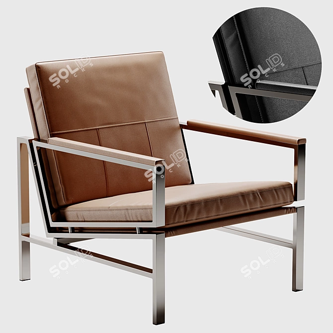 Luxurious Strick & Bolton Leather Chair 3D model image 1