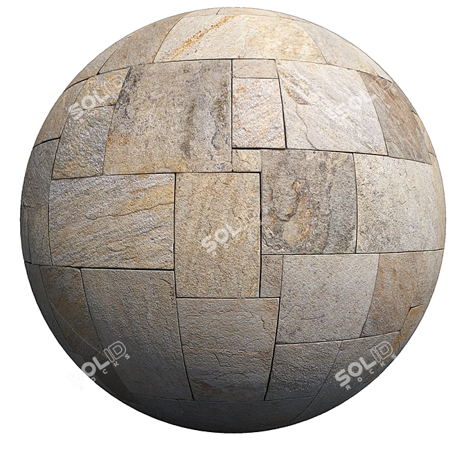 Travertine French Pattern: High Res, Tileable 3D model image 3
