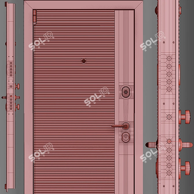 Elegant Steel Entrance Door - SIGMA BLACK 3D model image 3