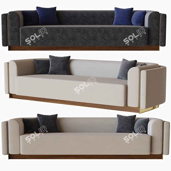 Luxurious Wellington Laskasas Sofa 3D model image 1