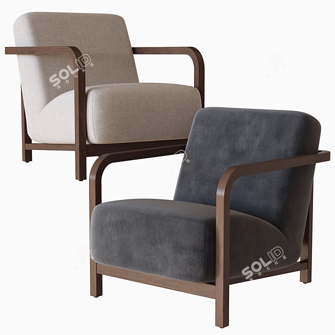 Luxury Gilda Armchair: Porada 3D model image 1