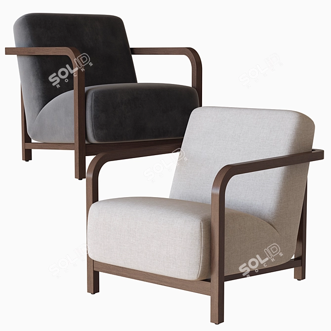 Luxury Gilda Armchair: Porada 3D model image 2