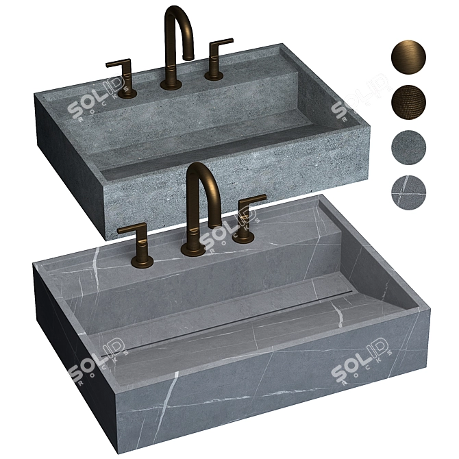 Elegant Hydra Basin by Inalco 3D model image 4