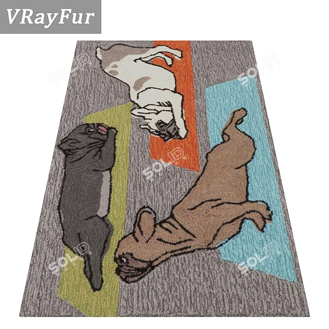 Luxury Carpets Set: High-Quality Textures 3D model image 2