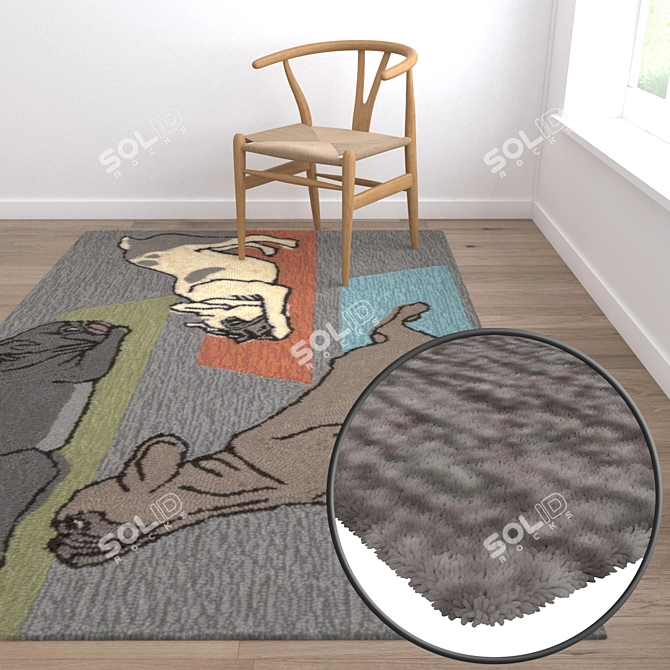 Luxury Carpets Set: High-Quality Textures 3D model image 5