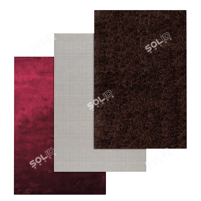 Luxury Rug Set | High-Quality Textures 3D model image 1