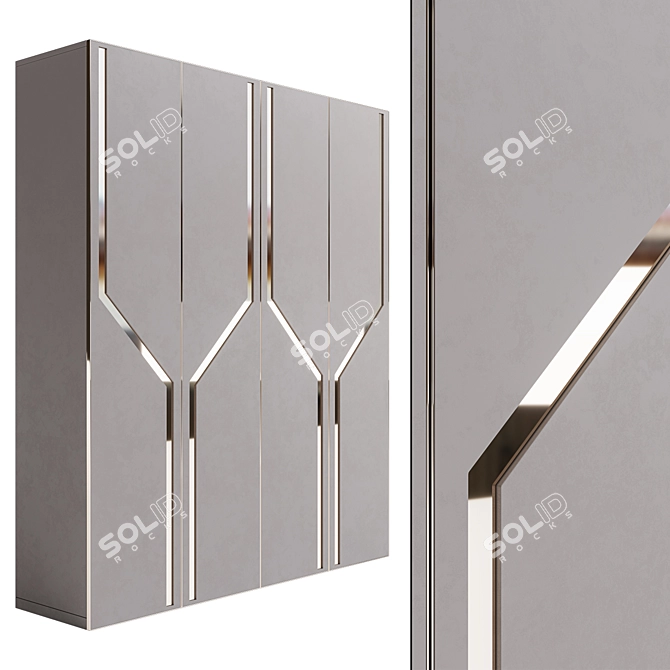 Custom Contemporary Wardrobe 3D model image 1