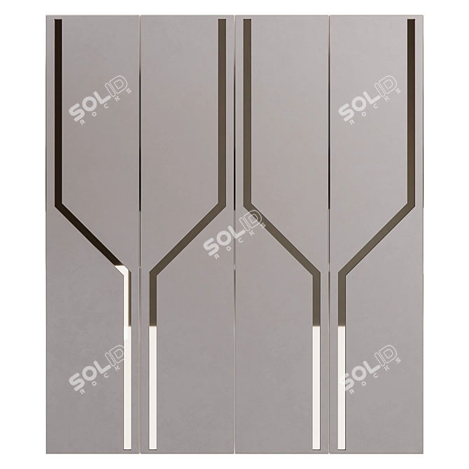 Custom Contemporary Wardrobe 3D model image 2