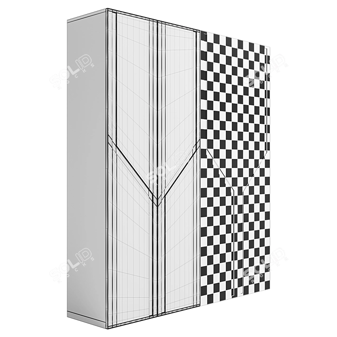 Custom Contemporary Wardrobe 3D model image 3