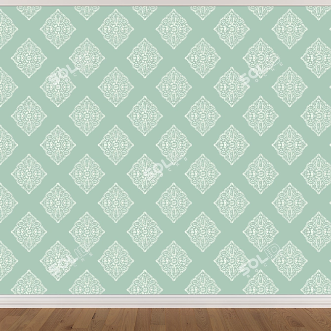 Seamless Wallpaper Set: 3 Colors 3D model image 3