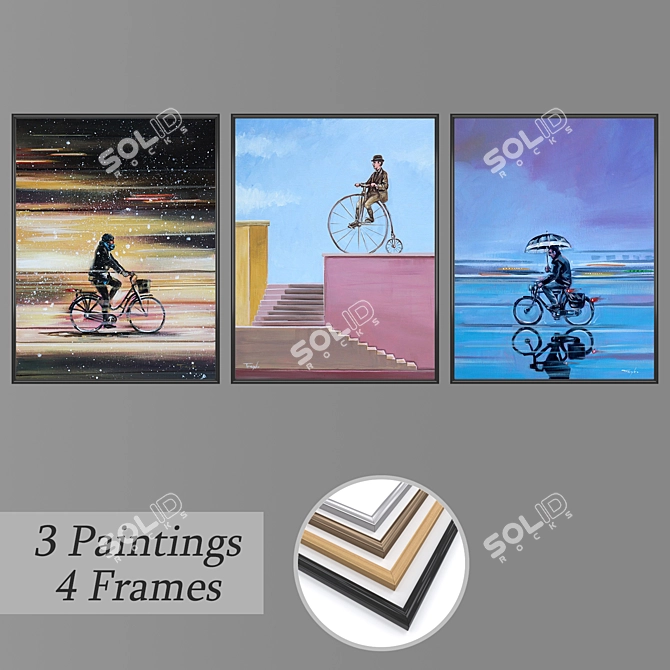 Elegant Wall Art Set 1245 3D model image 1