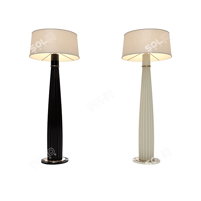 Orlando Torch Lamp: Elegant Wood & Brass Design 3D model image 1