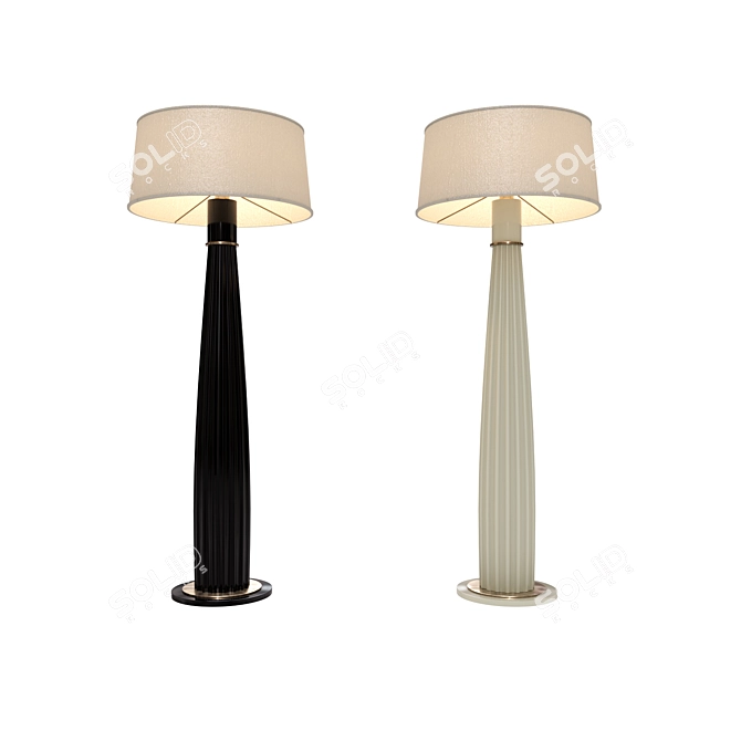 Orlando Torch Lamp: Elegant Wood & Brass Design 3D model image 4