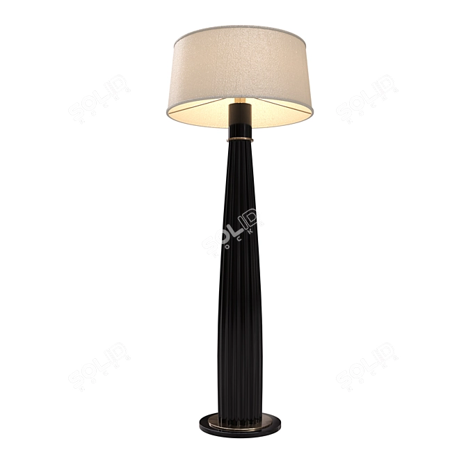 Orlando Torch Lamp: Elegant Wood & Brass Design 3D model image 6