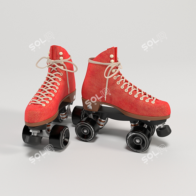 Classic Roller Skates: High-Quality Design 3D model image 4