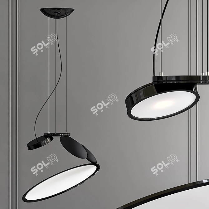 Cut Pendant Lamp: Swivel Aluminum LED 3D model image 1