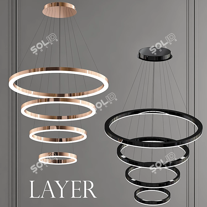 Layer Pendant Light: Modern Design, Multiple Formats 3D model image 1