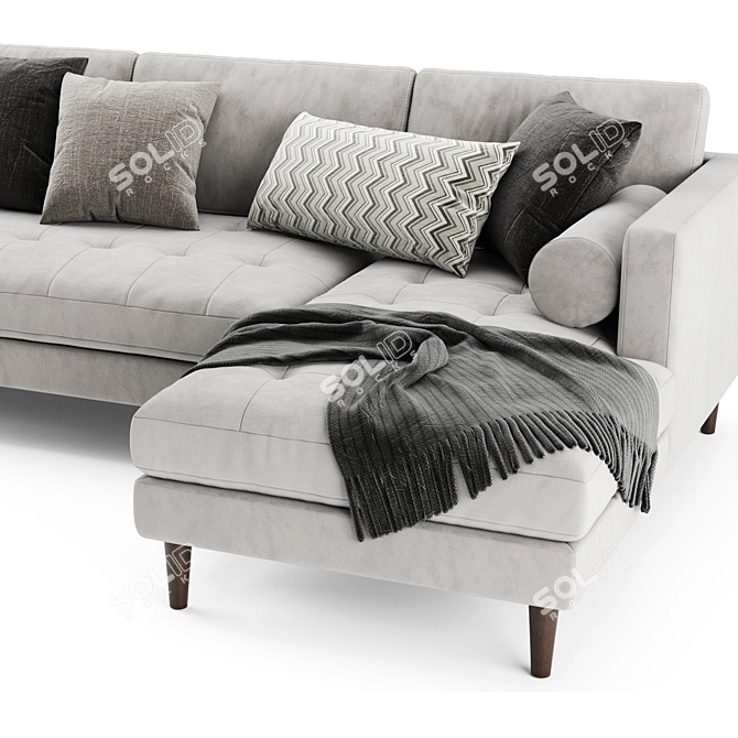 Modern Sven Chaise: Stylish, Comfortable 3D model image 2