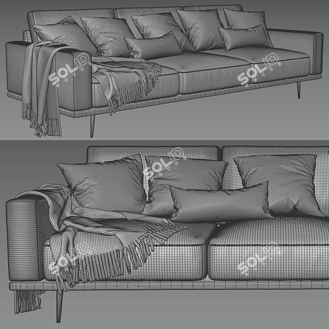 Modern BoConcept Carlton Sofa 3D model image 3