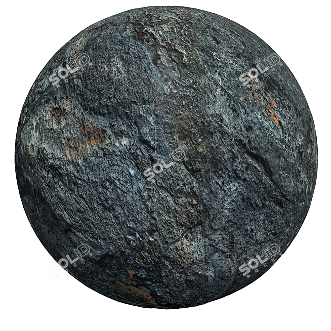 6K High Resolution Tileable Black Rock Stone Wall Cliff 3D model image 4