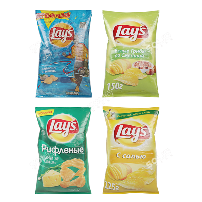 Delicious Variety Pack of Chips 3D model image 1