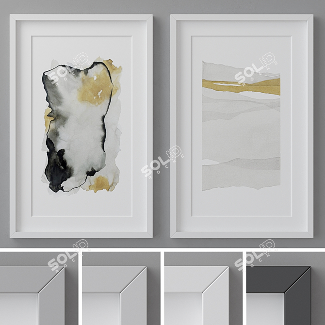 4 Frame Colors - Photo Frames Set 254 3D model image 1