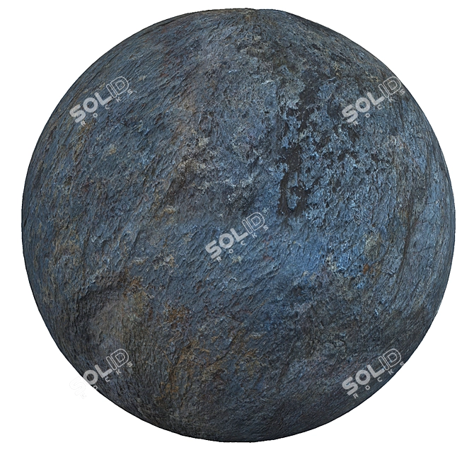 6K Tileable Textures: Black-Blue Rock Wall 3D model image 3