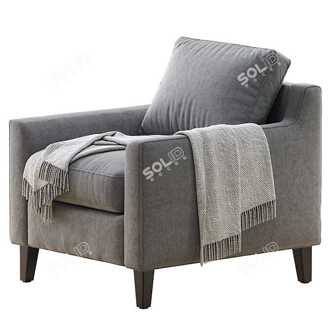 Elegant Beverly Armchair: 32" x 36" x 37 3D model image 2