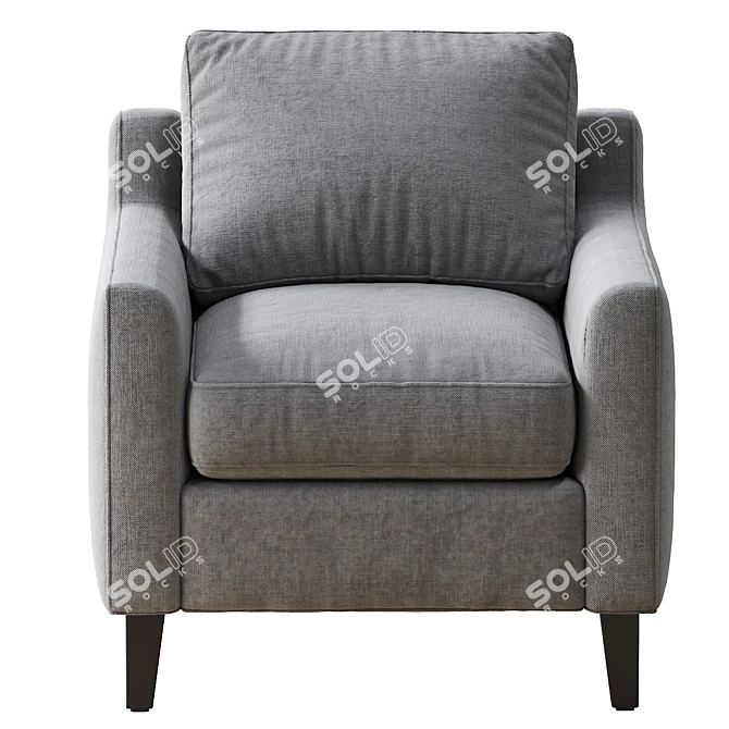 Elegant Beverly Armchair: 32" x 36" x 37 3D model image 3