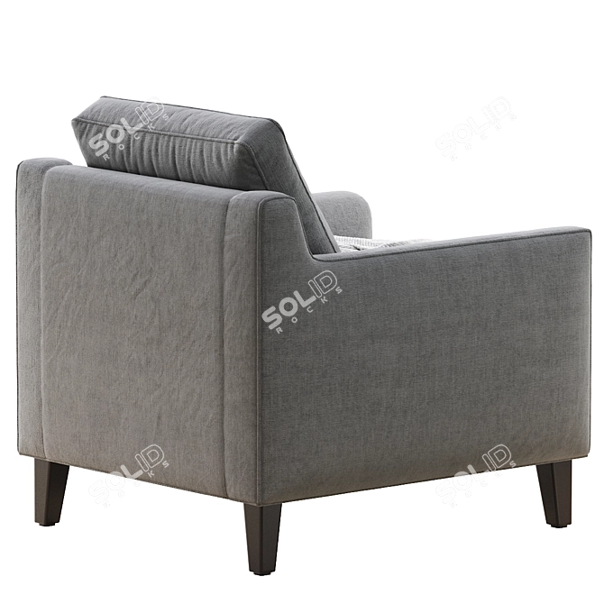 Elegant Beverly Armchair: 32" x 36" x 37 3D model image 4