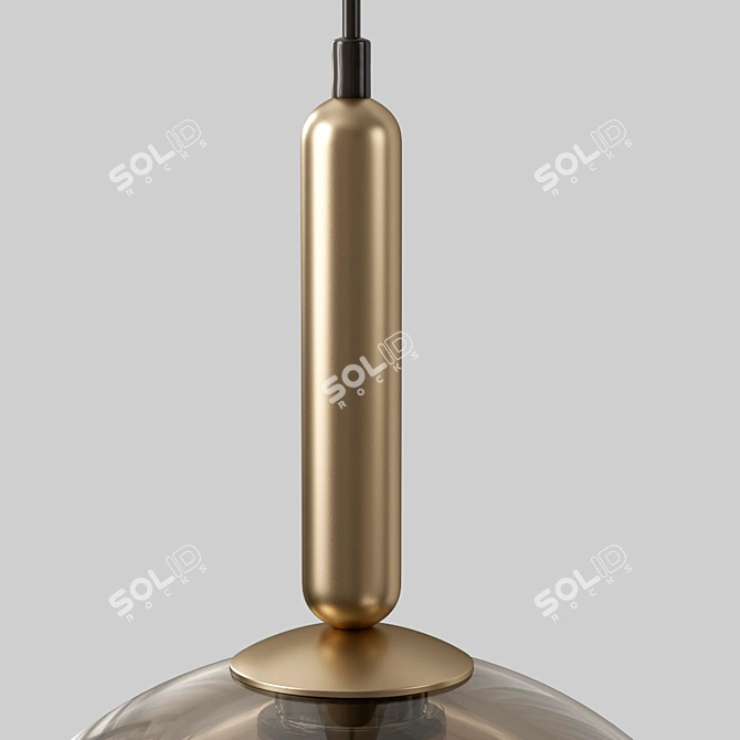 Golden Amber Pendant Lamp 3D model image 4