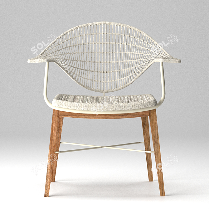 ABBA Chair: Stylish Wood & Fabric 3D model image 1