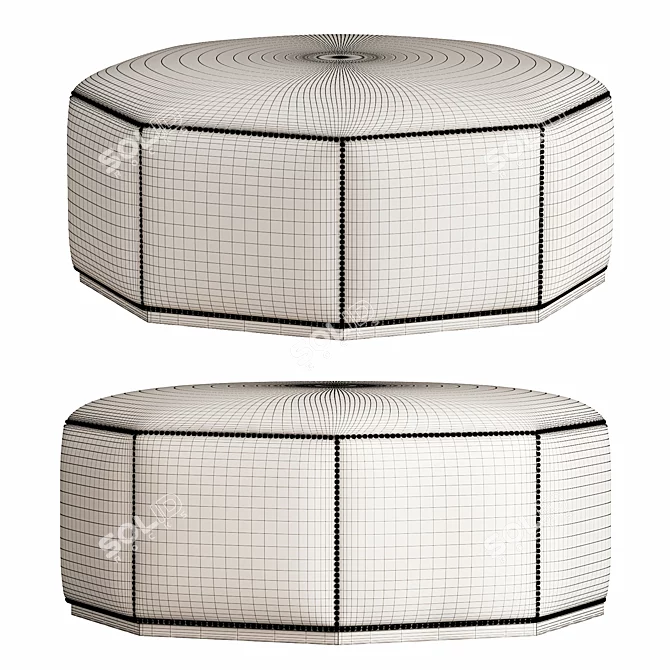 Luxury Gosling Ottoman: Elegant and Comfortable 3D model image 3