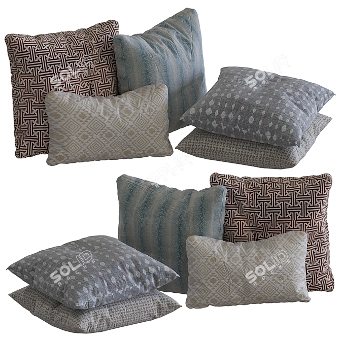 Cozy Dreams: Pillows Collection 3D model image 1