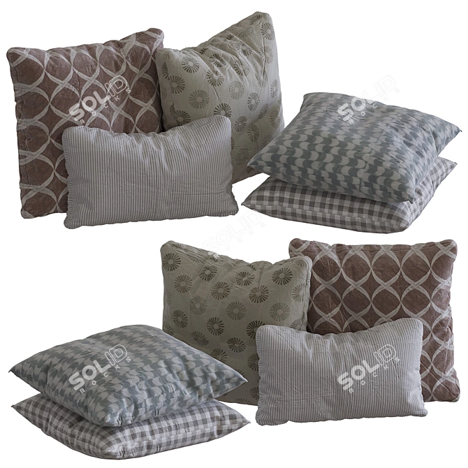 Cozy Dreams Pillow Selection 3D model image 1