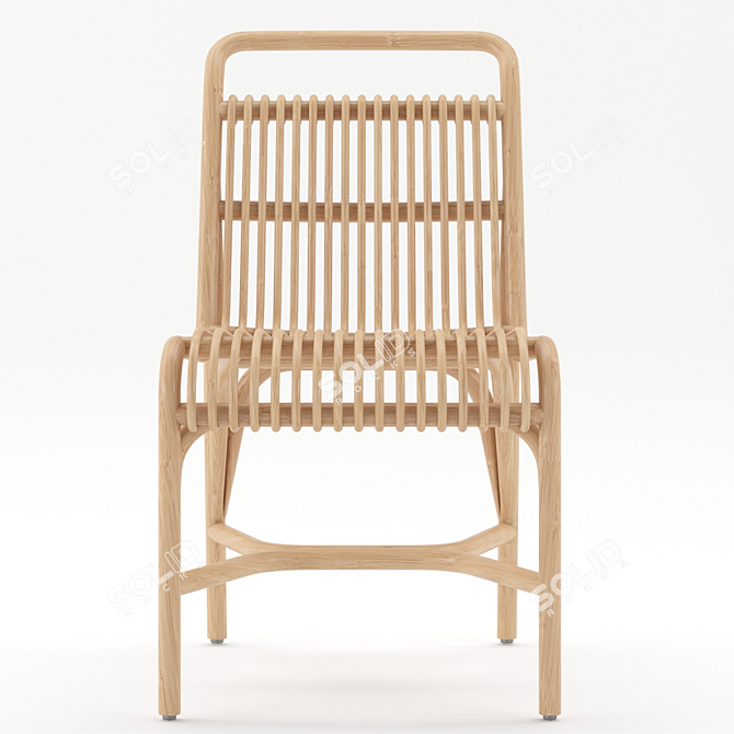Gata Rattan Chair - Stylish & Size-Savvy 3D model image 1