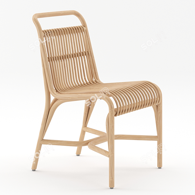 Gata Rattan Chair - Stylish & Size-Savvy 3D model image 2