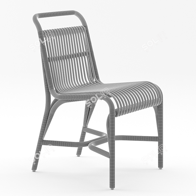 Gata Rattan Chair - Stylish & Size-Savvy 3D model image 4