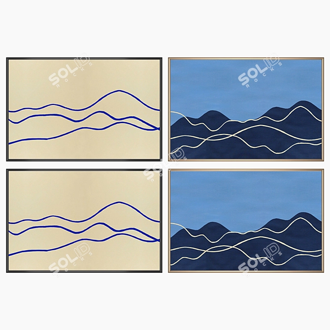 Elegant Wall Art Set with Multiple Frame Options 3D model image 2