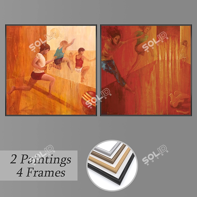 Elegant Wall Art Set 3D model image 1