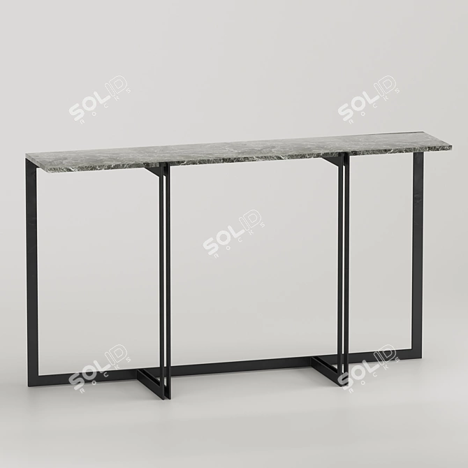 Marble Top Metal Frame Console 3D model image 2