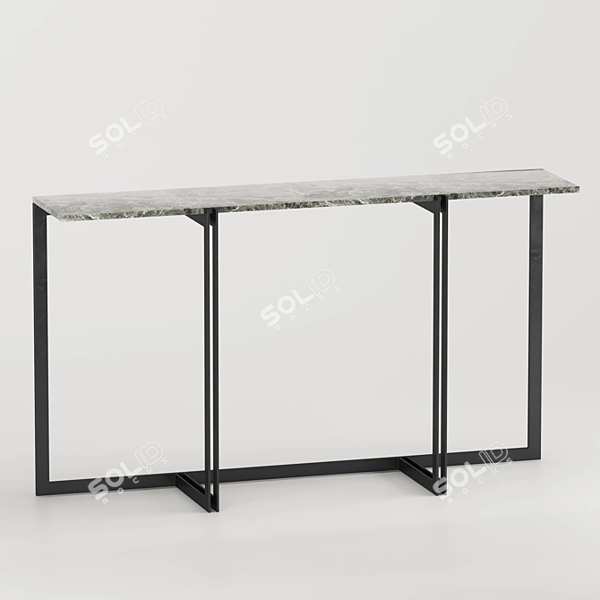 Marble Top Metal Frame Console 3D model image 3